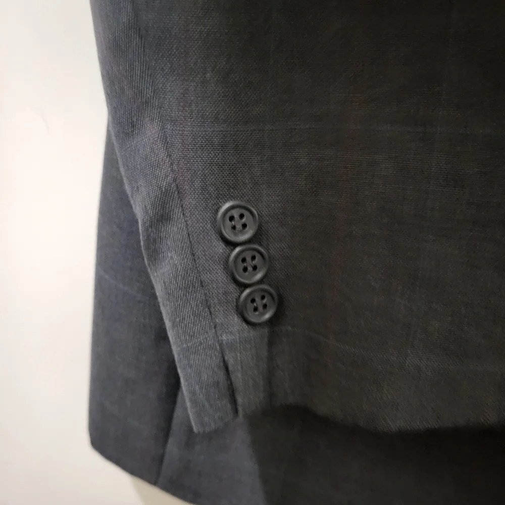 TOWNCRAFT Men's Suit, Gray Plaid, Size 40L‎